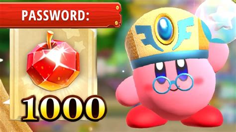 Super kirby clash passwords - The Shrine of Passwords is a location in the Kirby series, debuting in Team Kirby Clash Deluxe, used for entering passwords in order to receive in-game items. The Shrine of Passwords is a small, stone-built blue shrine located in the right portion of the village at which passwords may be entered. Passwords are known to give Gem Apples and Fragments. Passwords may be up to 16 characters long ... 